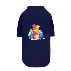 Yummy Gummy Dog Tee (Color: Navy, size: XXS)