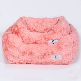 Cuddle Dog Bed (Color: Peach, size: LG)
