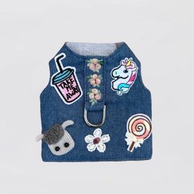 Cool Pup Dog  Harness (Color: Pink Flowers, size: LG)
