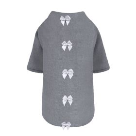 Dainty Bow Sweater (Color: Pewter, size: LG)
