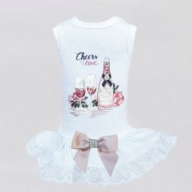 Cheers Dog Dress (Color: White, size: LG)
