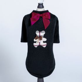 Burberry Dog Tee (Color: Black, size: LG)